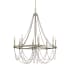 Visual Comfort Beverly 8 Light 36" Wide Beaded Candle Style Chandelier French Washed Oak / Distressed White Wood