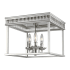 Visual Comfort Woodruff 3 Light 13" Wide Flush Mount Square Ceiling Fixture Polished Nickel