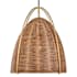 Visual Comfort Norman 16" Wide Burnished Brass Pendant with Woven Rattan Shade Blonde Rattan