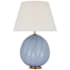 Visual Comfort Talia 30" Tall Cordless LED Vase Table Lamp Blue / Linen