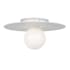Visual Comfort Nodes 14" Wide Semi-Flush Globe Ceiling Fixture with Milk Glass Shade Matte White