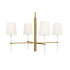 Visual Comfort Monroe 4 Light 28" Wide Chandelier Burnished Brass / Gloss White