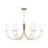 Visual Comfort Noemie 6 Light 42" Wide Chandelier with Milk Glass Shades Burnished Brass