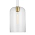 Visual Comfort Monroe 9" Wide Mini Pendant Burnished Brass / Gloss White