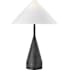 Visual Comfort Brachion 24" Tall Vase Table Lamp with Linen Shade Black Pearl