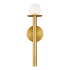 Visual Comfort Nodes 17" Tall Bathroom Sconce with Milk Glass Shade Burnished Brass