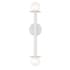 Visual Comfort Nodes 2 Light 24" Tall Bathroom Sconce with Milk Glass Shades Matte White