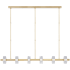 Visual Comfort Laurel 72" Wide LED Crystal Linear Chandelier Natural Brass