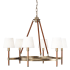 Visual Comfort Katie 6 Light 32" Wide Chandelier Time Worn Brass