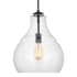 Visual Comfort Zola 13" Wide Pendant with Clear Glass Shade Midnight Black