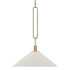 Visual Comfort Argo 19" Wide Pendant with Porcelain Bisque Shade Antique Brass