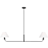 Visual Comfort Colfax 2 Light 55" Wide Linear Chandelier with Linen Shades Aged Iron