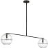 Visual Comfort Lowing 2 Light 59" Wide Linear Chandelier Blackened Forged