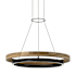 Visual Comfort Grace 30" Wide LED Ring Outdoor Chandelier Textured Black / Teak Wood