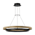 Visual Comfort Grace 36" Wide LED Ring Outdoor Chandelier Textured Black / Teak Wood