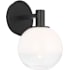 Visual Comfort Torian 10" Tall Bathroom Sconce with Milk / Clear Glass Shade Aged Iron