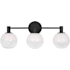 Visual Comfort Torian 3 Light 24" Wide Vanity Light with Milk / Clear Glass Shades Aged Iron