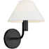 Visual Comfort Colfax 10" Tall Bathroom Sconce with Linen Shade Aged Iron