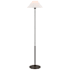 Visual Comfort Hackney 53" Tall Cordless LED Torchiere Floor Lamp Bronze / Linen