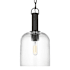 Visual Comfort Hartley 8" Wide Mini Pendant with Clear Glass Shade Aged Iron