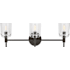 Visual Comfort Hartley 3 Light 24" Wide Vanity Light with Clear Glass Shades Aged Iron