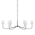 Visual Comfort Kairos 6 Light 58" Wide Chandelier Aged Iron / Roman Bronze / Linen