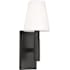 Visual Comfort Beckham Classic 14" Tall Bathroom Sconce with Milk Glass Shade Aged Iron
