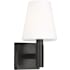 Visual Comfort Beckham Classic 11" Tall Bathroom Sconce with Milk Glass Shade Aged Iron