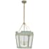 Visual Comfort Caddo 32" Tall Medium Lantern by Julie Neill Celadon with Gild