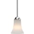 Volume Lighting Alesia Single Light 5" Wide Mini Pendant with Frosted Glass Bell Shade Polished Nickel