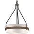 Volume Lighting Emery 3 Light 16" Wide Drum Mini Chandelier with Frosted Glass Drum Shade Walnut / Black