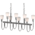 Volume Lighting Concord 8 Light 36" Wide Chandelier with Frosted Glass Shades Polished Nickel