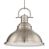 Volume Lighting Single Light 16" Wide Pendant Brushed Nickel