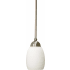 Volume Lighting Sussex 1 Light Mini 8" Height Pendant with Etched White Cased Glass Shade Brushed Nickel