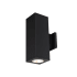 WAC Lighting Cube Architectural 2 Light 13" Tall LED Outdoor Wall Sconce with 33° Flood Beam Spread and Light Directed Away From The Wall Black / 2700K / 85CRI