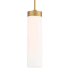 WAC Lighting Elementum 5" Wide LED Mini Pendant with Etched Opal Glass Shade Aged Brass