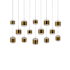 WAC Lighting Banded 42" Wide LED Multi Light Pendant Aged Brass
