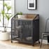 Walker Edison Rockport 33" W Urban Industrial Bar and Wine Cabinet Rustic Oak