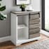Walker Edison Farmhouse 32" Wide Rustic Accent Cabinet with Barn Style Sliding Door Gray Wash / Solid White