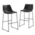 Walker Edison Karson 18"W Set of (2) Industrial Style Bar Stools Black