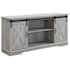 Walker Edison Modern Farmhouse 58" X Sliding Barn Door TV Cabinet Console Stone Gray
