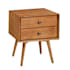 Walker Edison Austin 20" Wide Wood Mid-Century Modern Nightstand with 2 Drawers with Knob Pulls Caramel