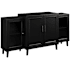 Walker Edison Contemporary 62"W 4-Door Breakfront Style Sideboard Buffet Credenza Black