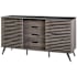Walker Edison Mid-Century Modern 59" W Sliding Slat Door 4 Drawer Sideboard Buffet Credenza Ebony / Slate Gray