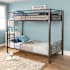 Walker Edison Twin over Twin Steel Bunk Bed with Side Ladder Black