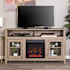 Walker Edison 58" Wide Contemporary High Boy TV Stand Media Cabinet with Electric Fireplace Driftwood