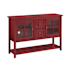 Walker Edison 52" Wide Traditional Highboy TV Stand Media Cabinet with Framed Glass Doors Antique Red