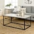 Walker Edison 42" X 23" Minimalist Sleek Coffee Table Marble
