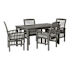 Walker Edison Dewey Beach 5 Piece Traditional Acacia Framed Outdoor Dining Set Gray Wash