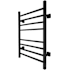 WarmlyYours Sierra 24"W x 32"H Dual Connection Hardwired or Plug-In 8-Bar Stainless Steel Towel Warmer Black Matte